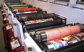 4-Color Process Plus Varnish is Printed on a Mark Andy P7 Flexographic Press